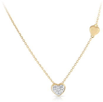 Diamond Heart Necklace Made In 9ct Yellow Gold - Diamond Heart Necklace (400x400), Png Download