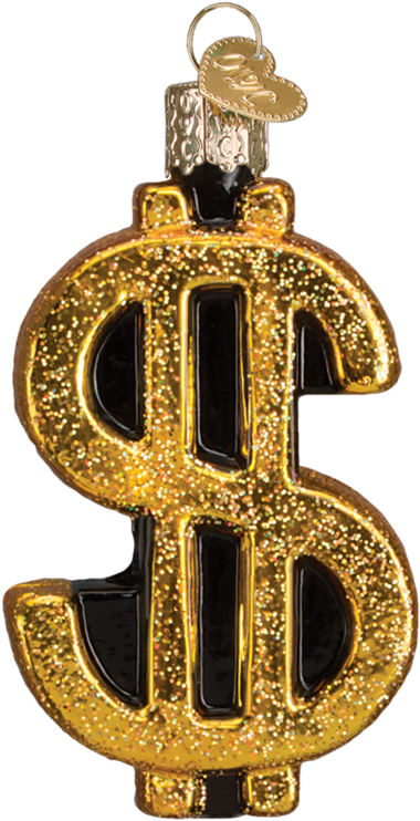 Old World Christmas Dollar Sign Glass Ornament - Old World Christmas Pacific Blue Tang Glass Ornament (900x900), Png Download