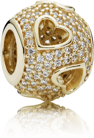 Pandora Tumbling Hearts Charm 750840cz (999x999), Png Download