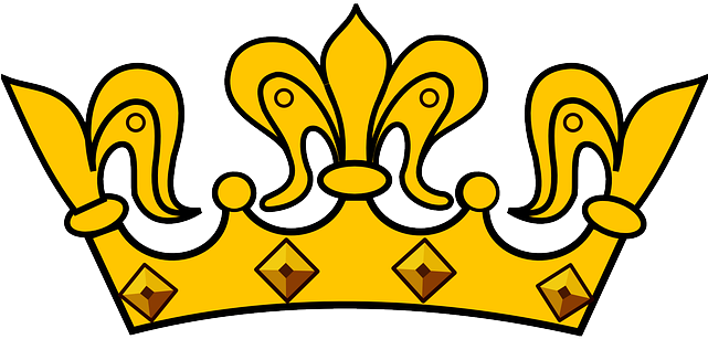 Rich, Cartoon, Golden, Gold, Crown, Royalty, Crowns - Crown Clipart With Transparent Background (640x320), Png Download