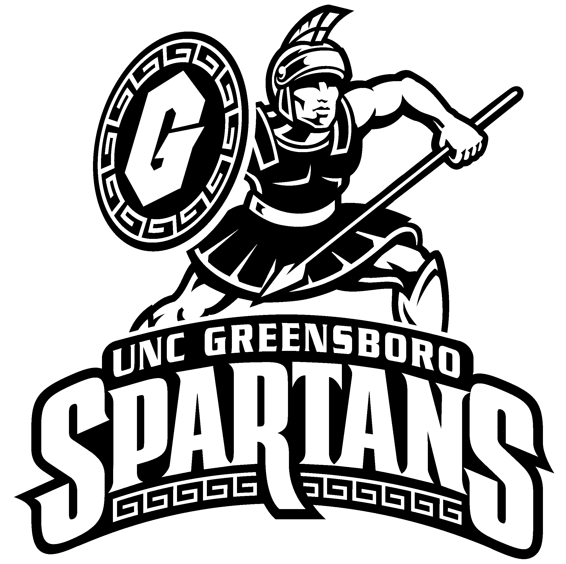 Download HD Uncg Spartans Logo Black And White - Unc Greensboro Spartans  Logo Transparent PNG Image - NicePNG.com, image size:2331x2321