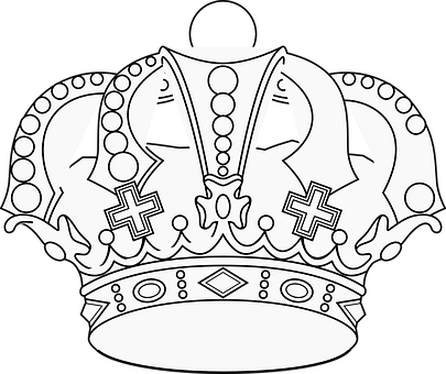Crown King Emperor Monarch Royal Gold Maje - Crown Outline (405x340), Png Download