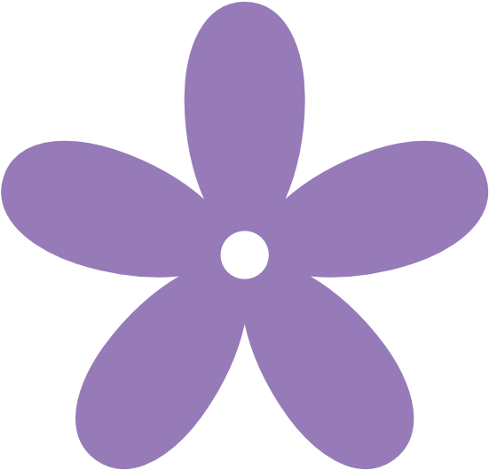 Purple Flower Clipart Purple Color - Pink Flower Clipart (555x550), Png Download