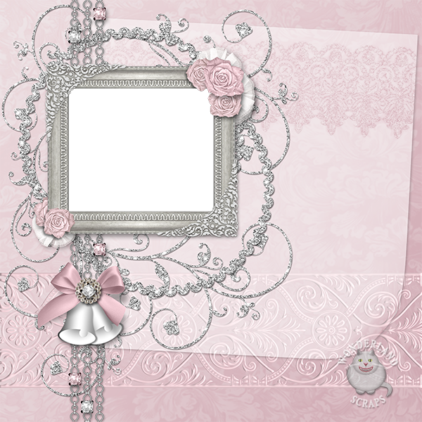 Silver Wedding Frame Png - Valentine's Day (600x600), Png Download