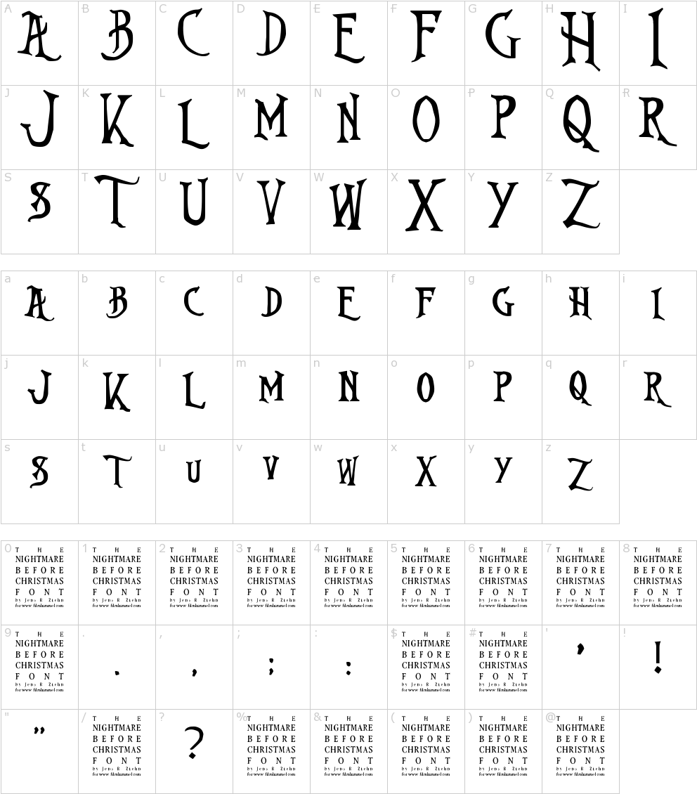 Nightmare Before Christmas Font (1000x1150), Png Download