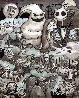 Nightmare Before Christmas - Patric Bates Art (400x400), Png Download