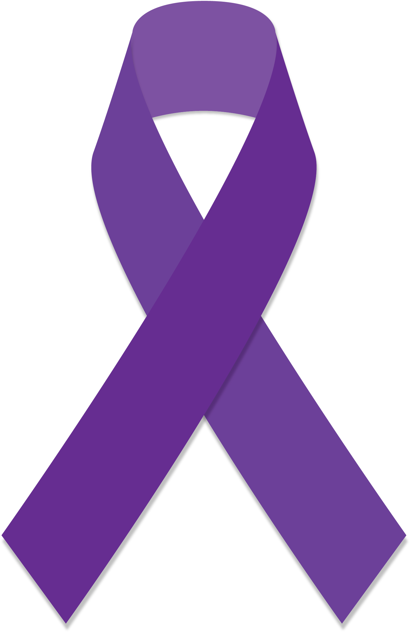 Purple Cancer Ribbon (1434x2205), Png Download