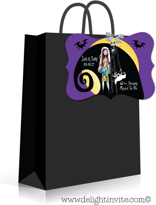 Nightmare Before Christmas Wedding Favor Tags - 40th Birthday Black Thank You Tag (613x822), Png Download