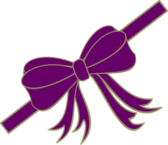 Purple Ribbon Clip Art Clipart - Red Christmas Ribbon Bow Shot Glass (570x493), Png Download