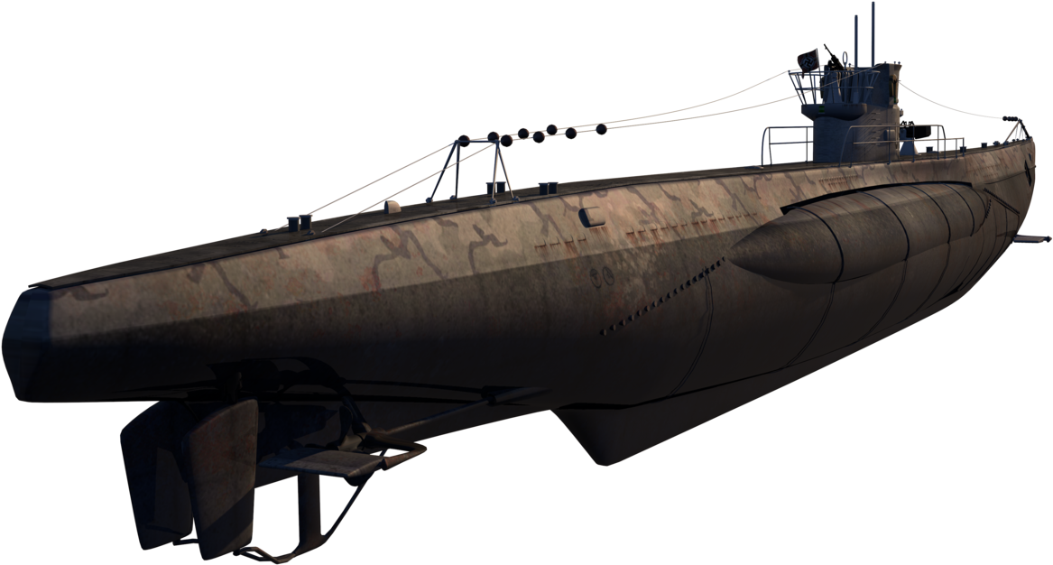 Submarine Transparent - German U Boat Transparent (1600x734), Png Download