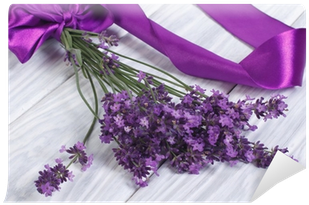 Bouquet Of Fresh Lavender Flowers With Purple Ribbon - Kurt Eulzer Druck Geburtstagskarte - Zahl Jumbo 80 (400x400), Png Download