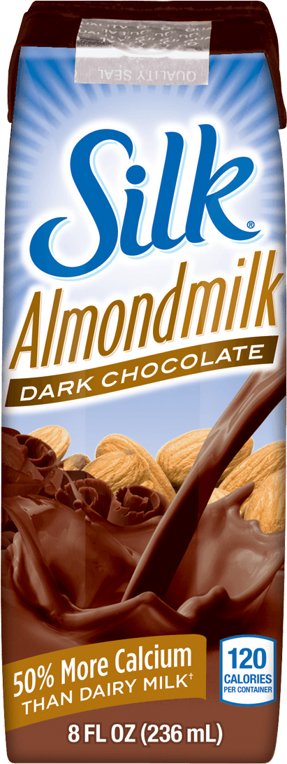 Dark Chocolate Almondmilk Singles - Silk Almond Milk Chocolate (496x1130), Png Download
