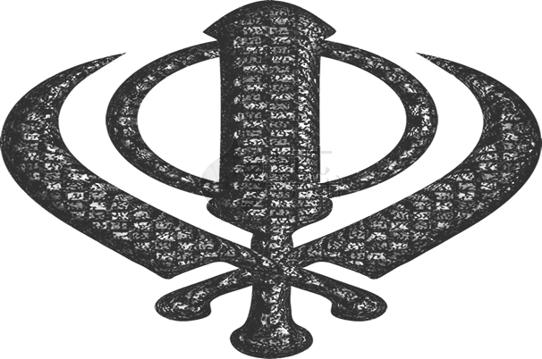 Sikh Religion Dharma Khanda Black White Dark Criss - Cross (606x402), Png Download