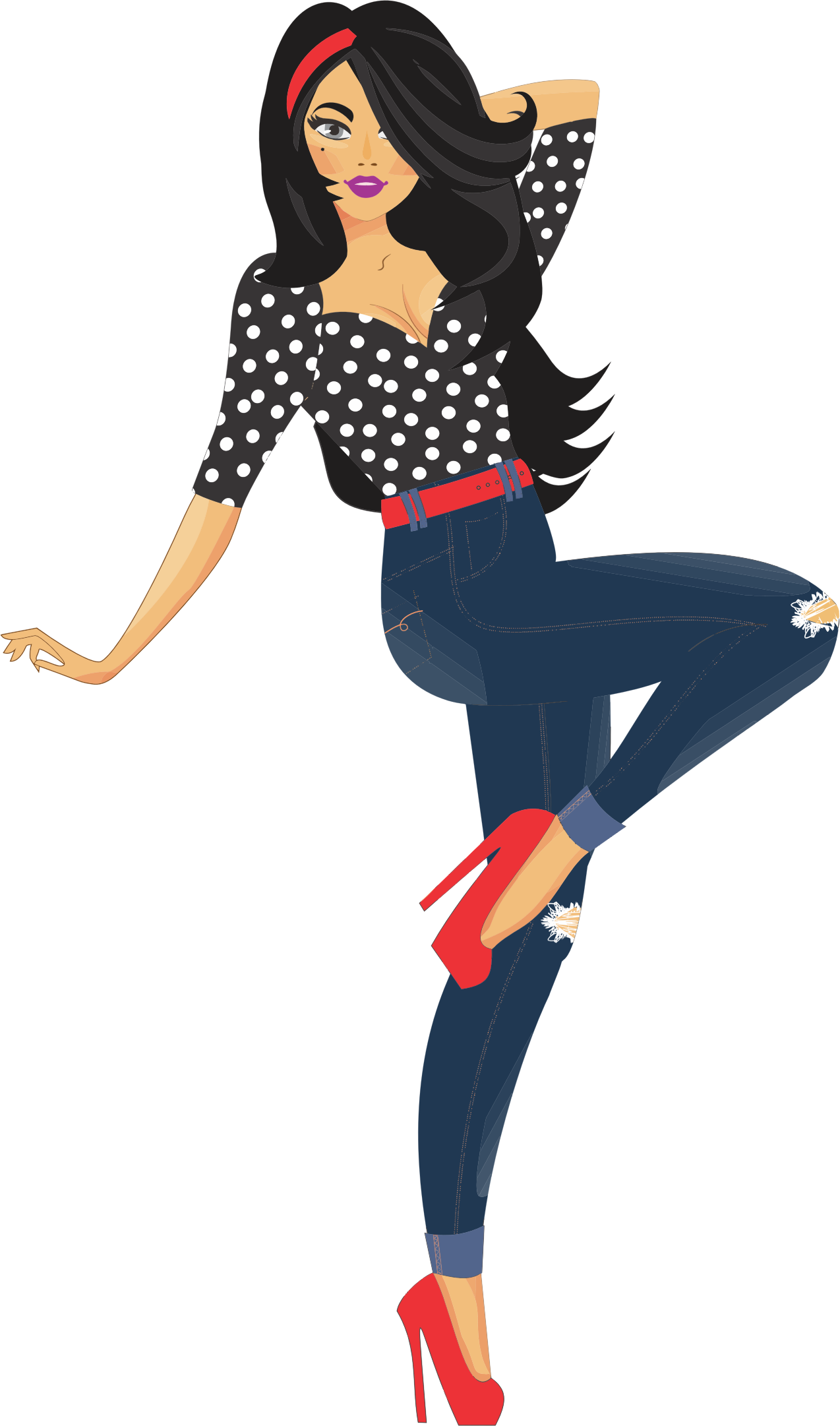 Female Clipart Fashion Model - Fashion Clipart Png (1274x2162), Png Download