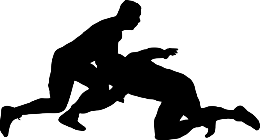 Free Png Sport Wrestling Silhouette Png Images Transparent - Wrestling Silhouettes (850x459), Png Download