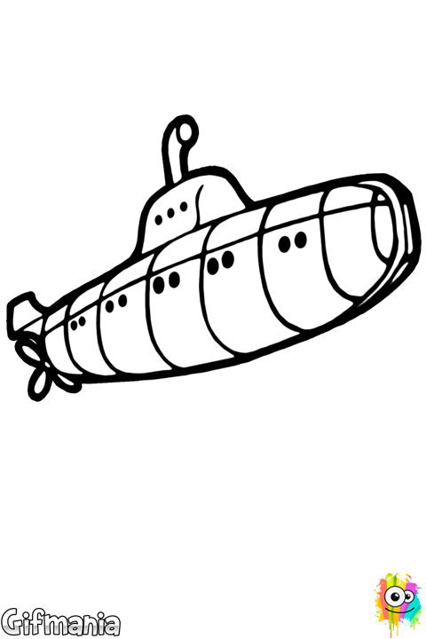 Drawing Submarine 24 - Submarinos Blanco Y Negro (480x720), Png Download