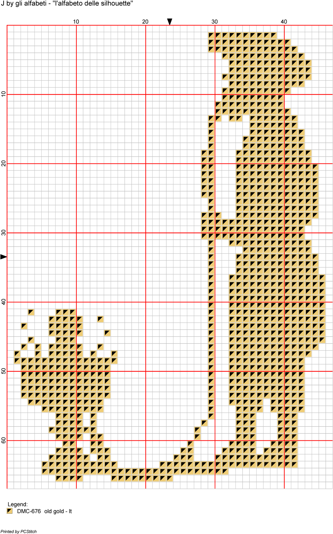 Alfabeto Delle Silhouette - Cross-stitch (1117x1772), Png Download