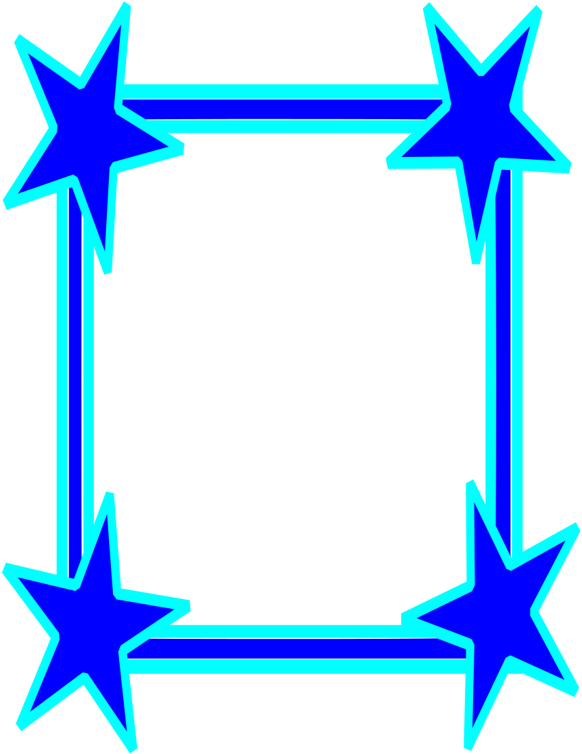 Big Stars Border Cool - Star Frames Png (850x1100), Png Download
