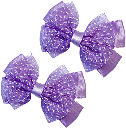 Purple Hair Clips With Bow - Satin (460x460), Png Download