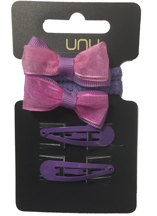 Unu Snap Clips & Purple Bow Hair Elastics - Unu Unu Snap Clips & Purple Bow Hair Elastics 4 (800x800), Png Download