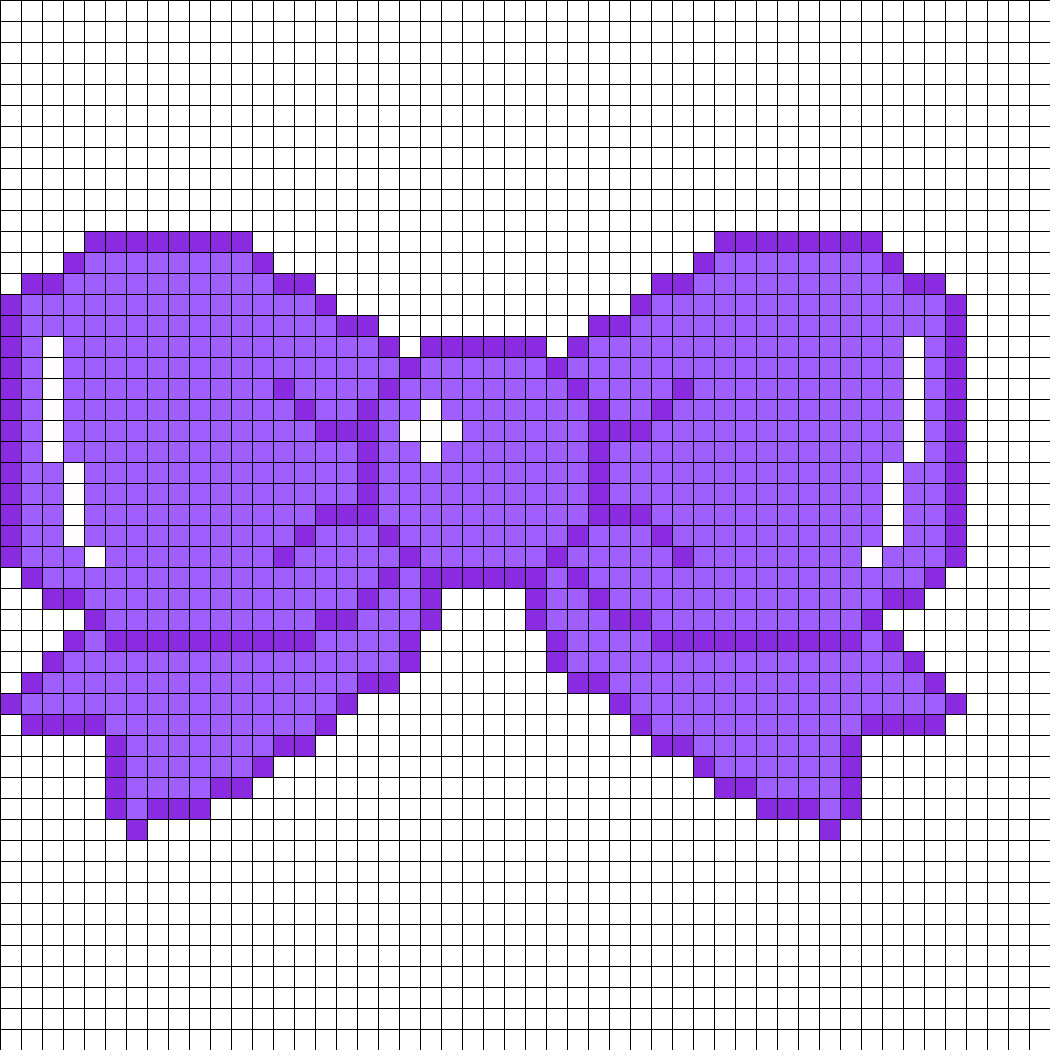 Big Cute Purple Perler Bow Perler Bead Pattern / Bead - Big Bow Clutch, Women's, Blue Violet/pale Blue/lavender (1050x1050), Png Download