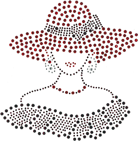 Lady Wearing A Red Hat With A Purple Bow - Canvas Print (500x484), Png Download