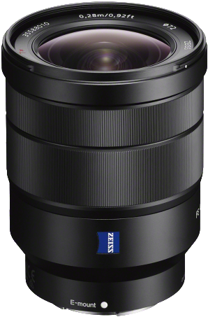 Sony 16-35mm F4 - Sony 16-35mm Vario-tessar T Fe F4 Za Oss E-mount Lens (417x500), Png Download