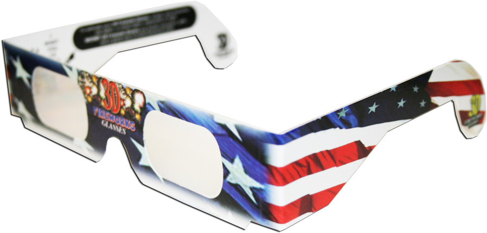 3d Fireworks Glasses Patriotic Flag Design, See Starbursts - American Paper Optics 3d Fireworks Glasses July4th (1024x495), Png Download