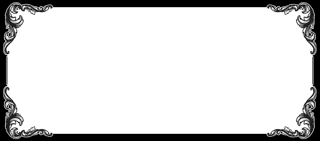Ornate Border Png Clip Library Download - Monochrome (1110x491), Png Download