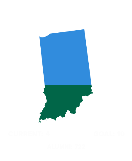 Wave 100 States Indiana - Indiana - Home State - Gray On White - Lantern Press (445x542), Png Download