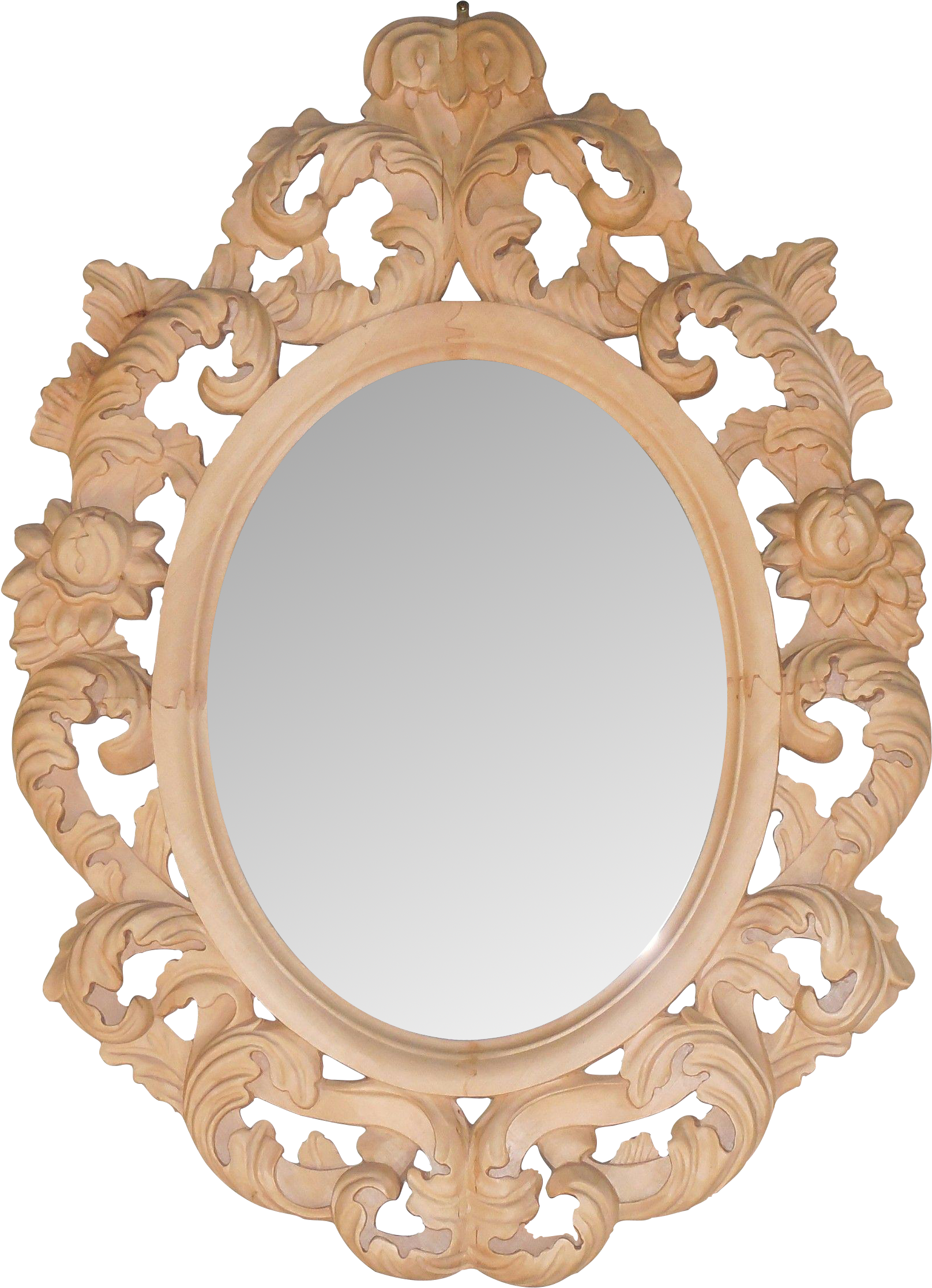 Silver Baroque Mirrorand Round Baroque Mirror With - Living Room (2268x2306), Png Download