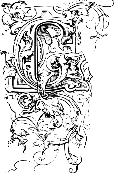 Small - Letter C Ornate Png (390x593), Png Download