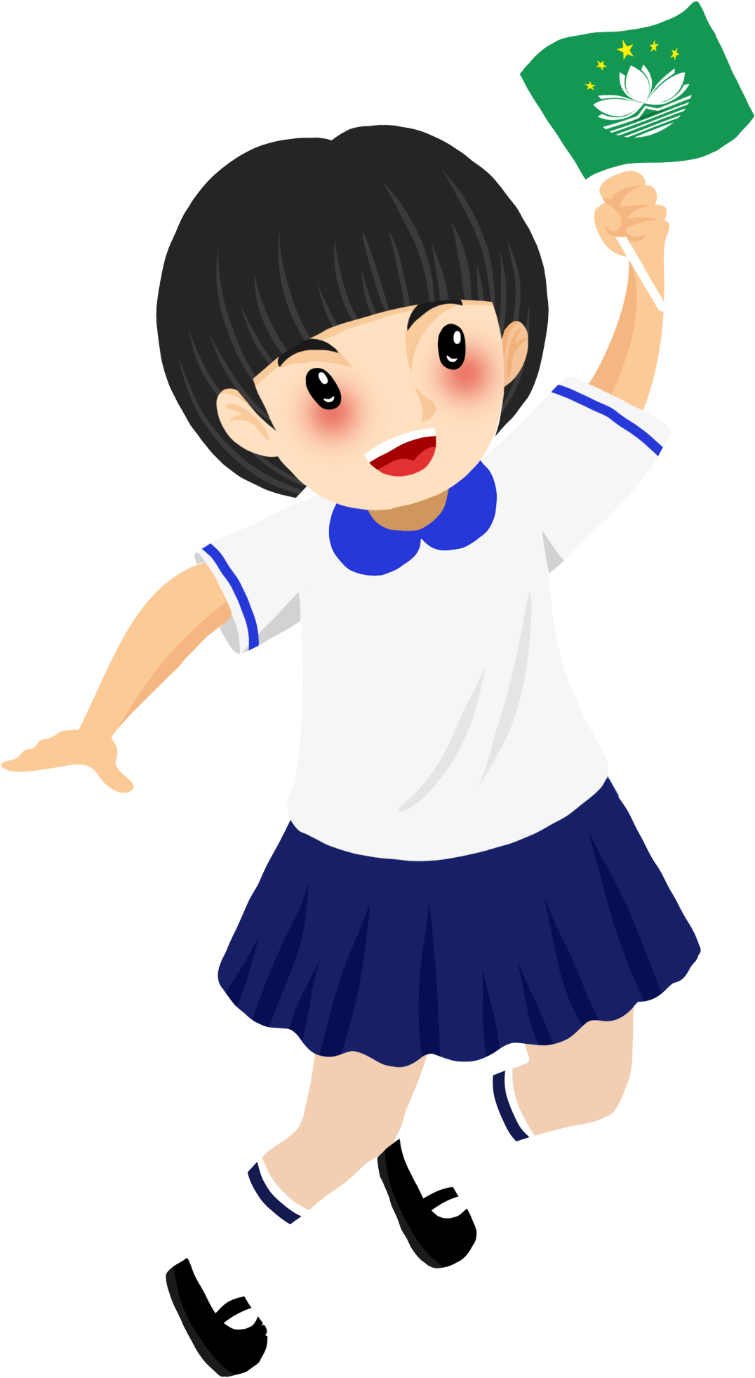 Macau Return 19th Anniversary Hand Drawn Girl Png And (2000x2000), Png Download