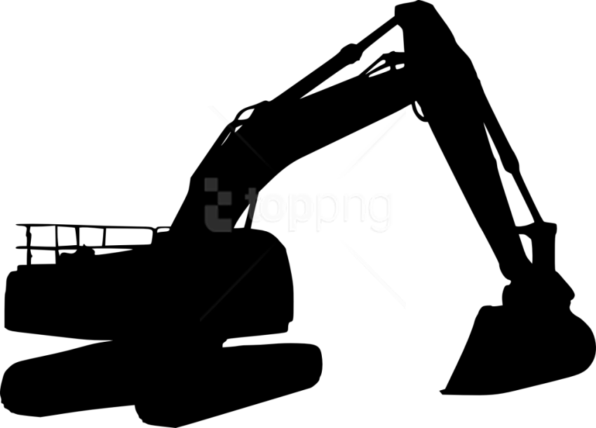 Free Png Excavator Silhouette Png Images Transparent - Black Excavator Png (850x611), Png Download