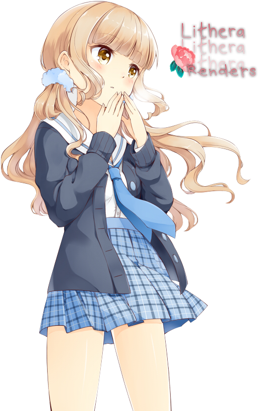 Schoolgirl Anime Render By Emmersys - Anime School Girl Render (520x830), Png Download