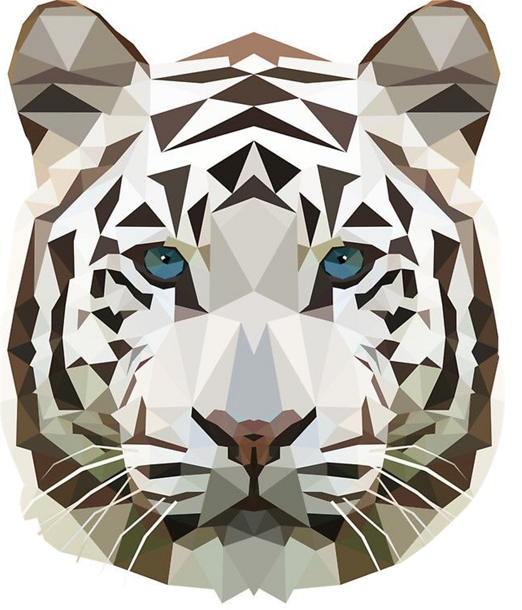 #tigre #freetoedit - Geometric White Tiger (1024x1196), Png Download