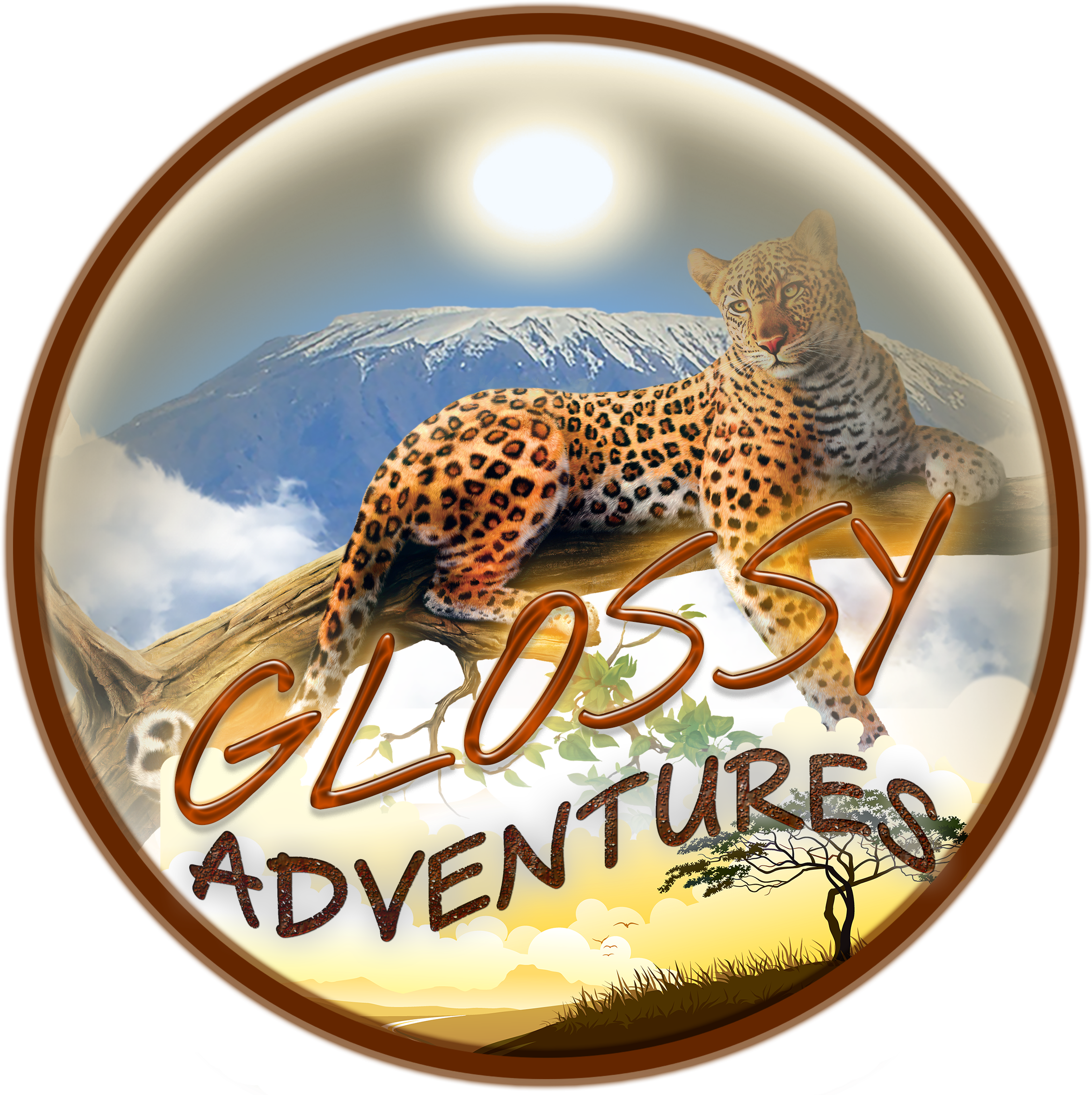 Cropped Glossy Adventures Logo 1 - African Leopard (3000x2293), Png Download