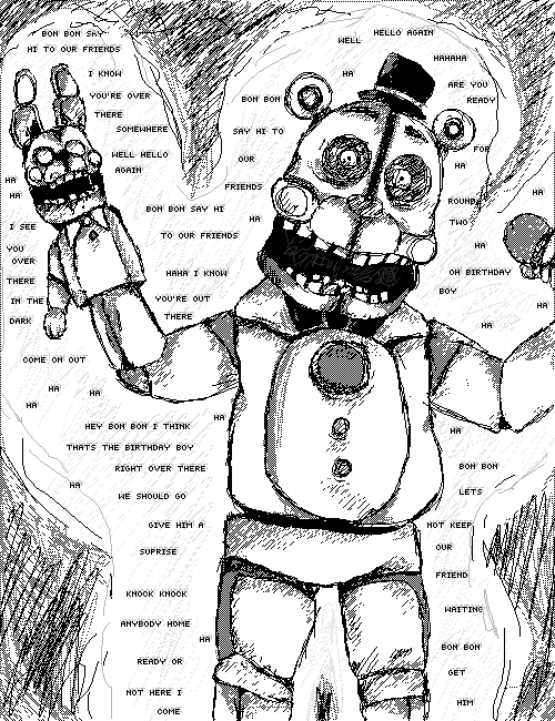 Funtime Freddy - Doodle (500x650), Png Download