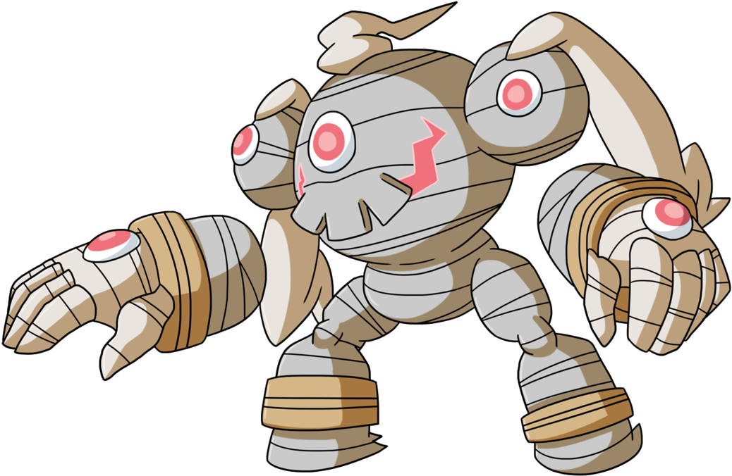 Pokémon Gold And Silver Pokémon X And Y Mammal Cartoon - Regigigas Fusion (1110x719), Png Download