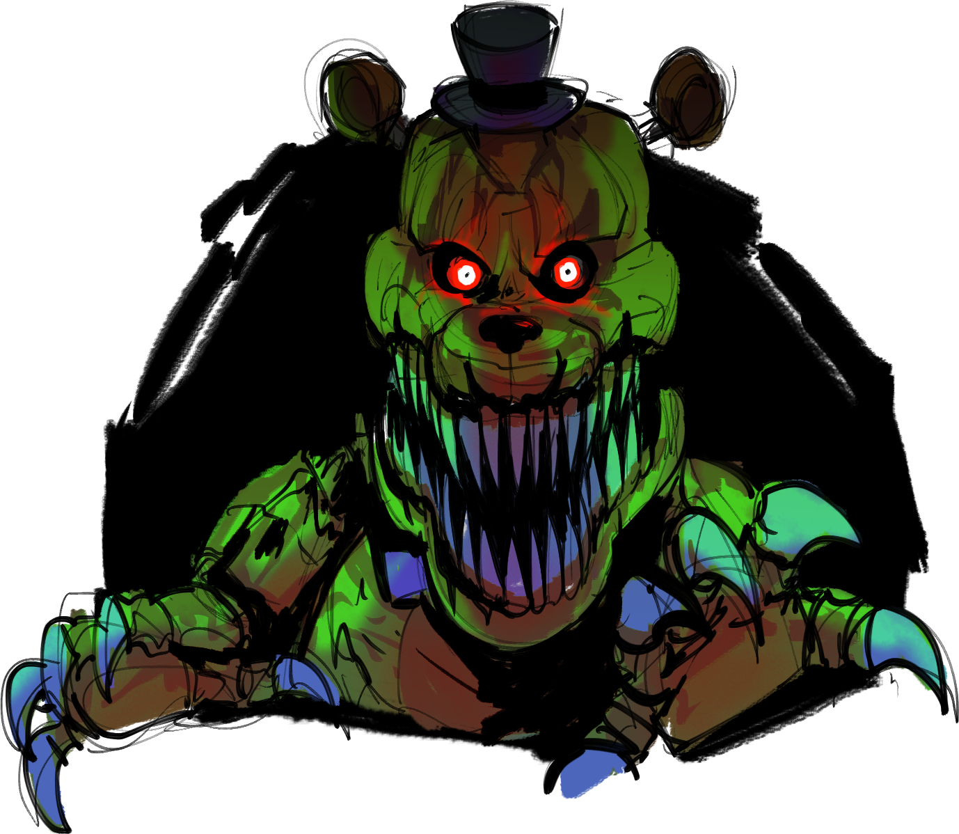 Artworknightmare Fredbear - Illustration (1378x1198), Png Download