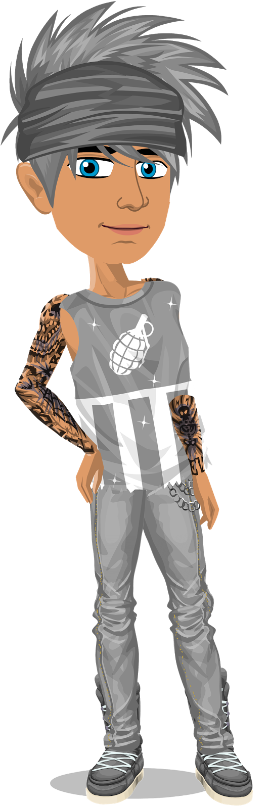 Silver Boy ♥model Xbeastxtimmyx♥28/4/2016 - Msp Boy Looks (541x1600), Png Download