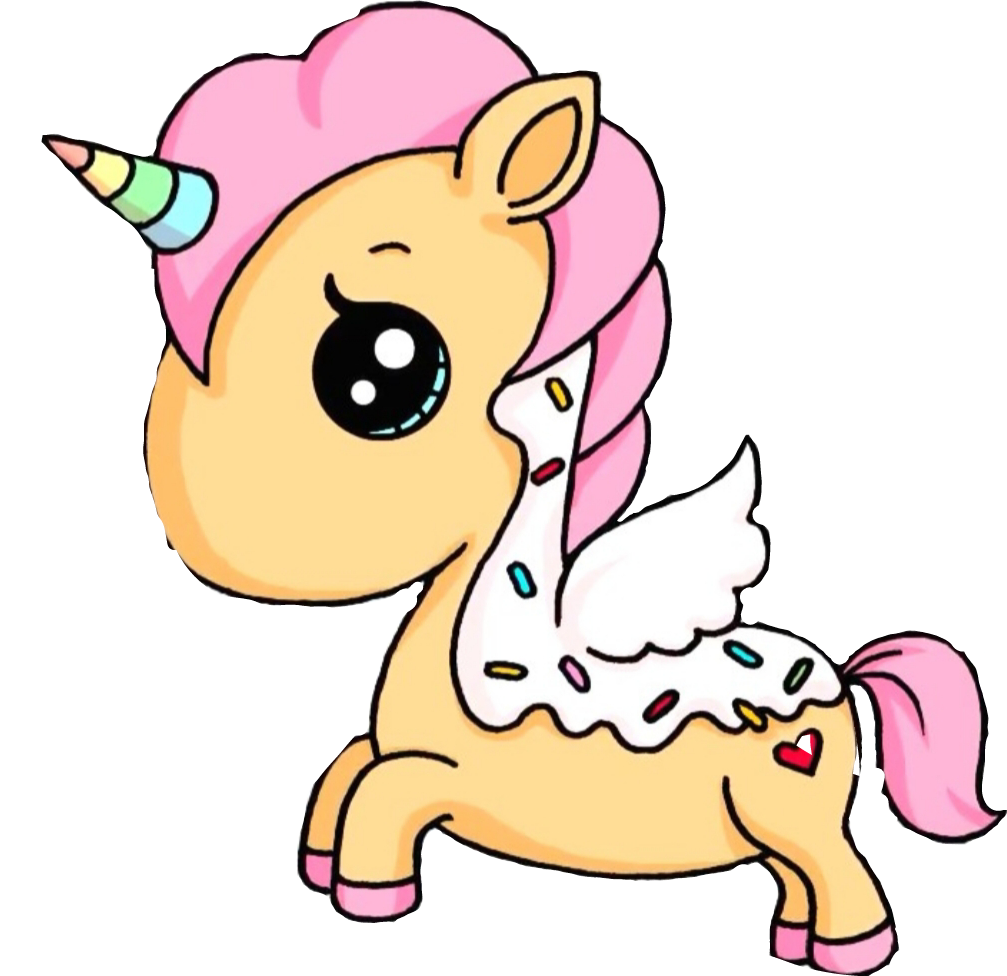 Licorne Unicorn Unicornio Kawaii Cute Kawaiidraw Cute - Unicorn Art Cute Cartoon (1007x976), Png Download