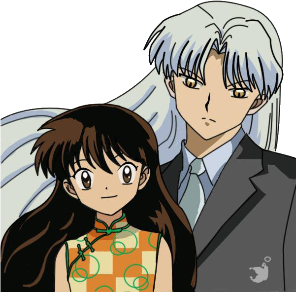 Modern Sesshomaru And Rin (600x600), Png Download