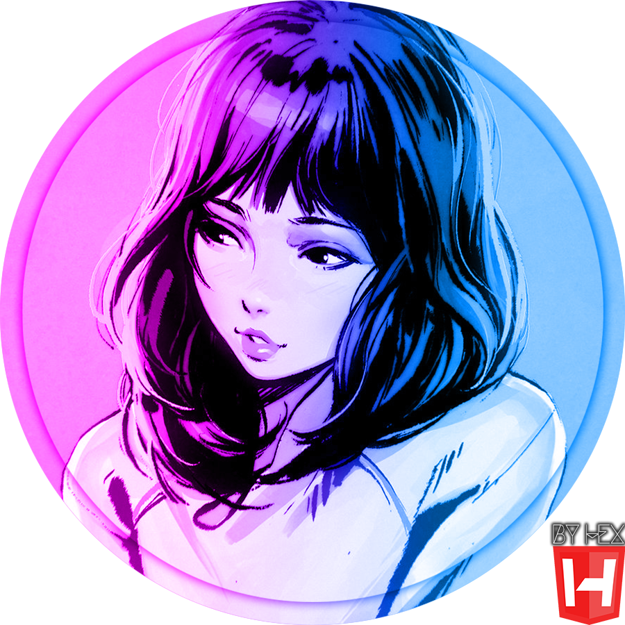 Anime Girl Purple Hair Brown Eyes (900x900), Png Download