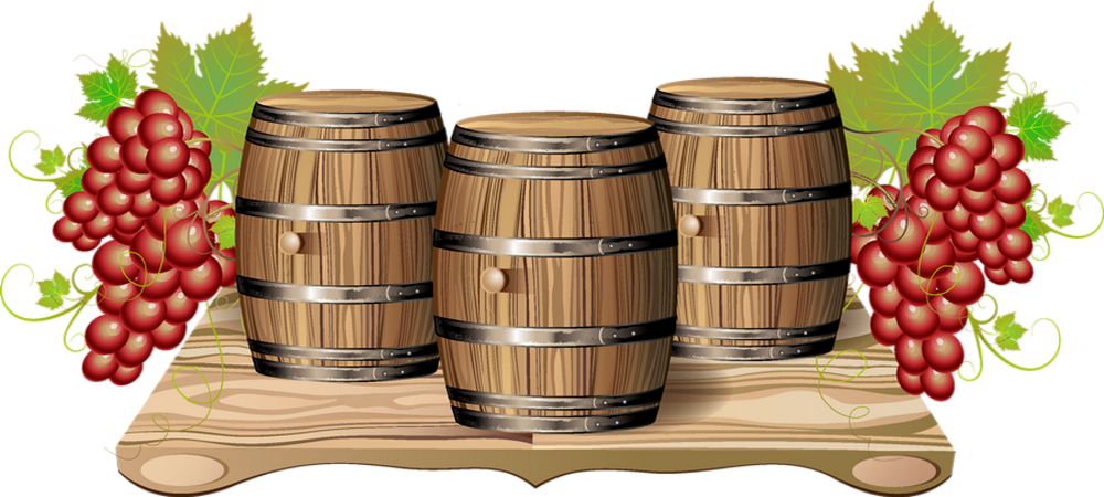 Free Wine Grapes Png - Tonneau De Vin Png (1000x450), Png Download