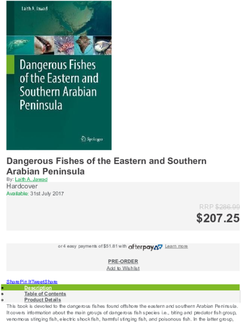 Dangerous Fishes Of The Eastern And Southern Arabian - Web Page (600x776), Png Download