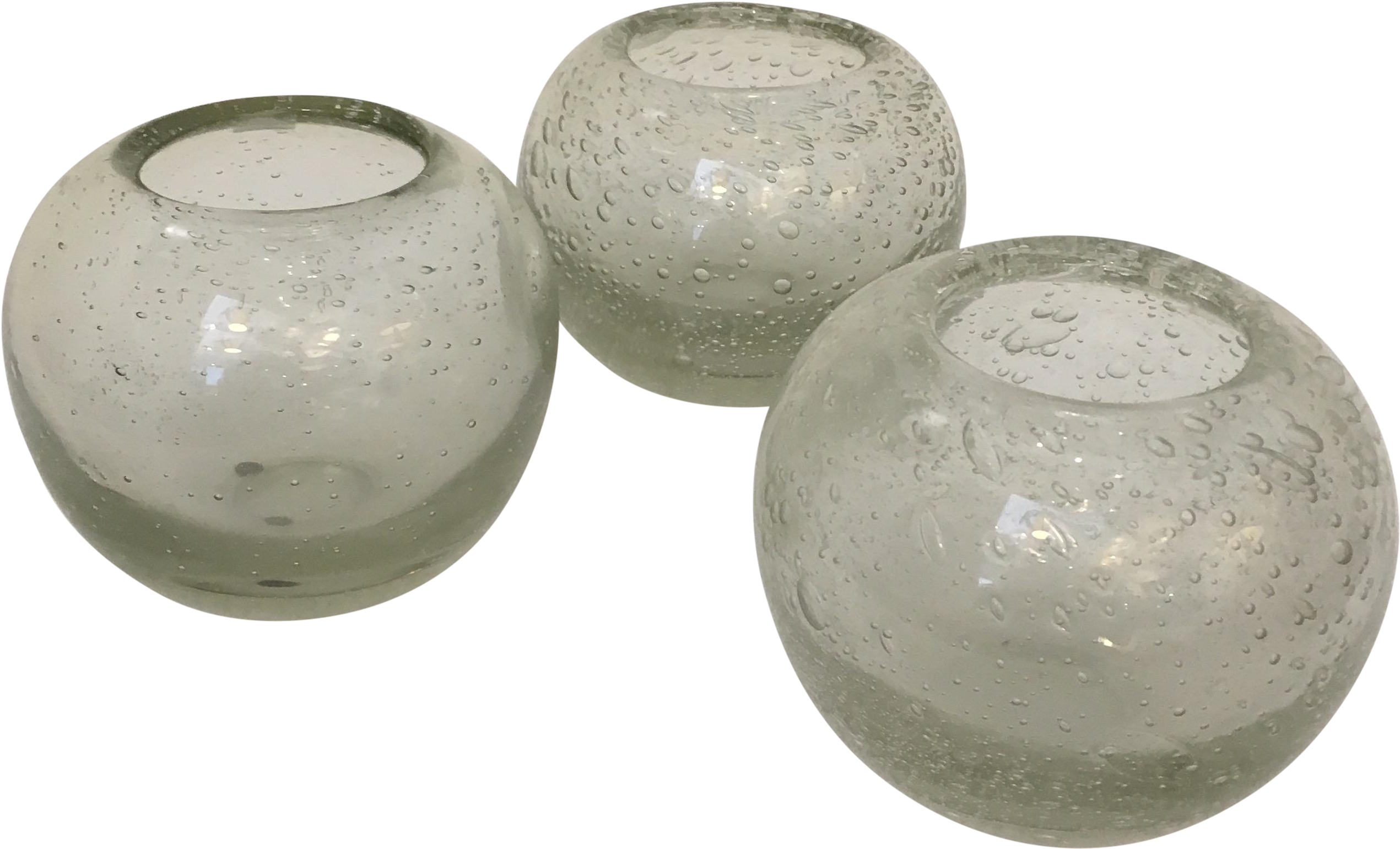 Modern Round Glass Vases Set Of Chairish - Sphere (2822x1711), Png Download
