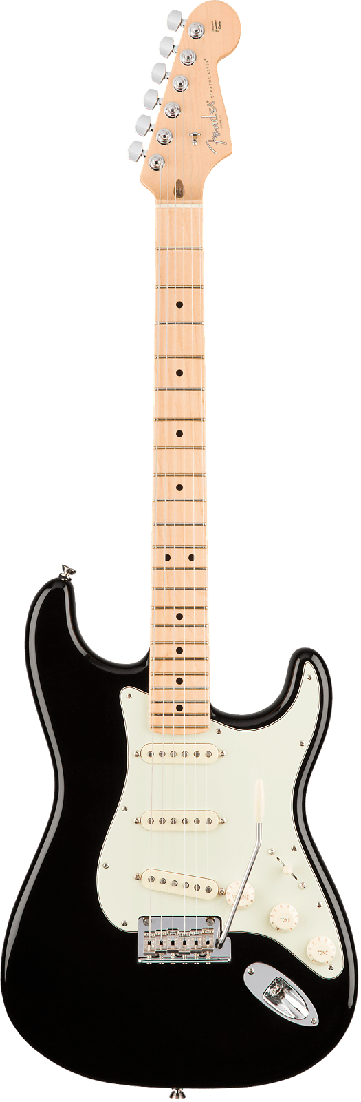 Fender American Professional Stratocaster 2017-2018 - Fender Stratocaster Black Maple (525x1600), Png Download
