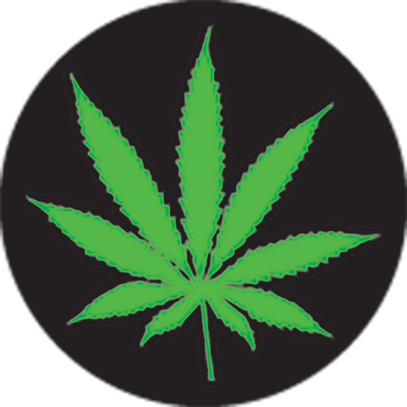 Popular - Black And Yellow Weed Leaf (576x576), Png Download