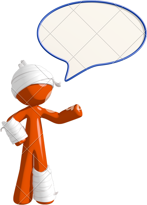 Personal Injury Victim Speaking Through Word Bubble - Cartoon (600x800), Png Download